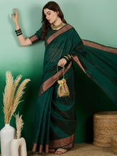 Womens Fashion Ethnic Green Color Sarees-MLSHWSA1432GRN0ONE